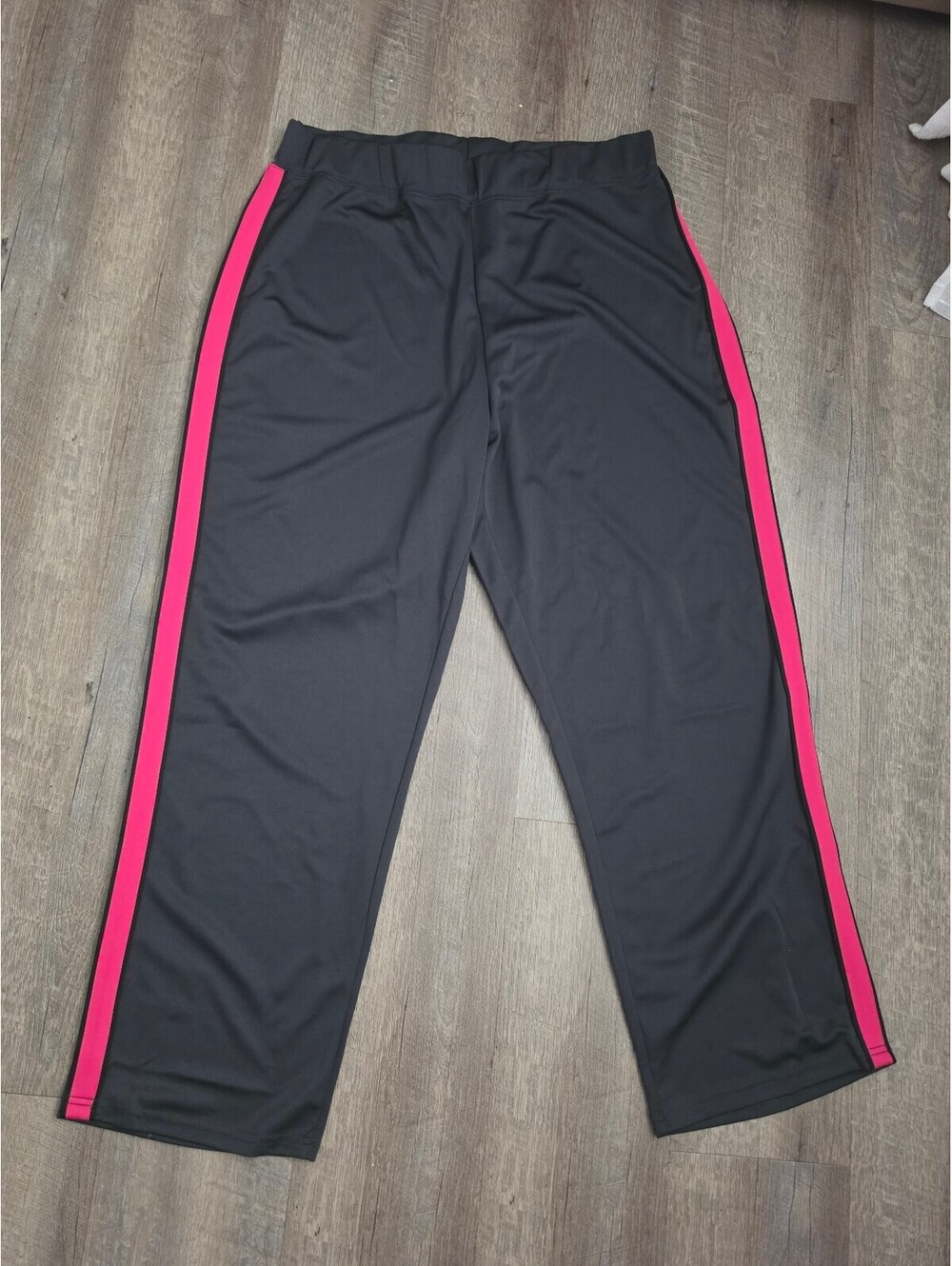 K. Jordan Women's Black Athletic Pants with Pink Side Stripes Size 1X